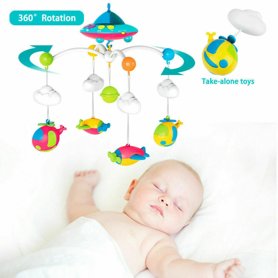 Móvil de cuna musical móvil con música y luces sonajero móviles para bebés para cunas Foto 4 de 4