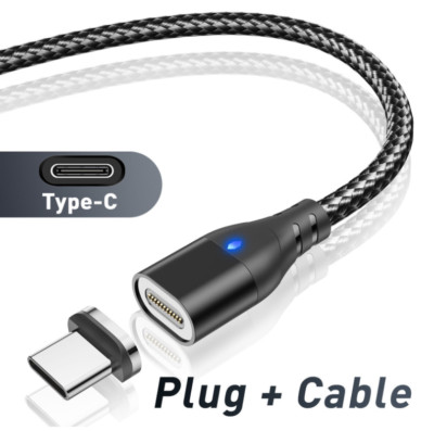 Magnetic for TypeC Micro USB iOS Fast Charger Sync Charging Phone LED Data Cable