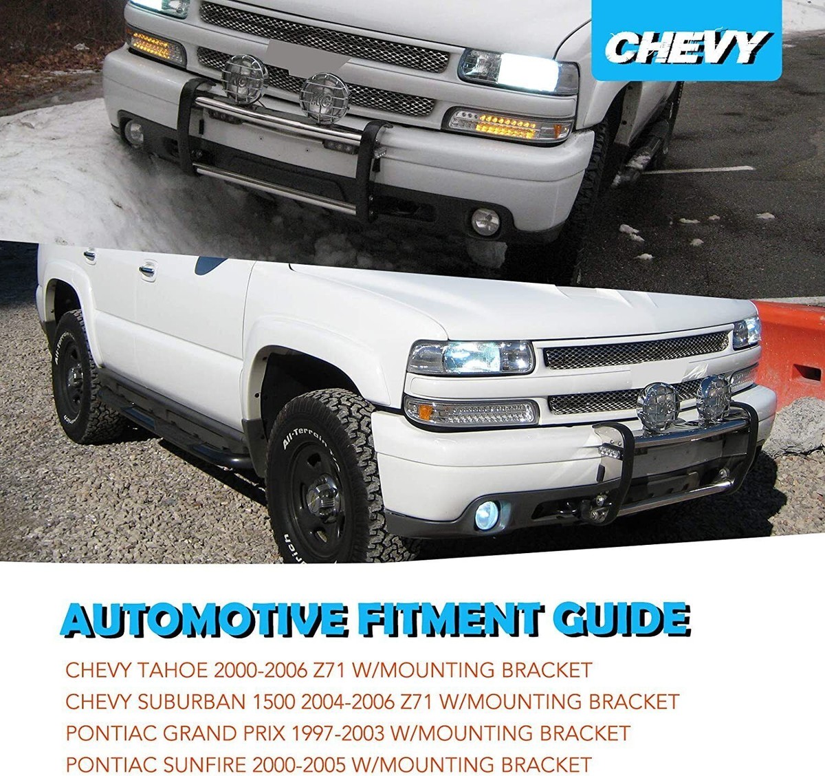 Fog Lights For 04-06 Chevy Suburban 1500 / 00-06 Tahoe Z71 Clear Lens W/2 Bulbs