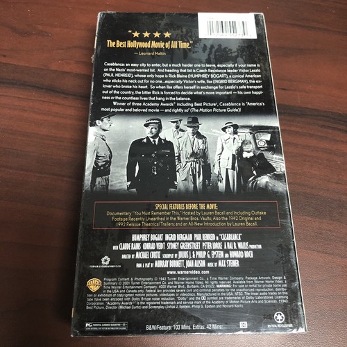 Casablanca (VHS, 2001, Special Edition) NEW SEALED WATERMARK - Picture 3 of 6