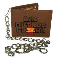 The Original Bmf Brown Leather Wallet With Chain The Original Bmf Brown Leather Wallet With Chain