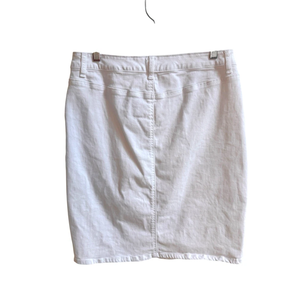 Style and Company 白色牛仔及膝休闲女式 10 码工装袋 — 第 2/4 张图片