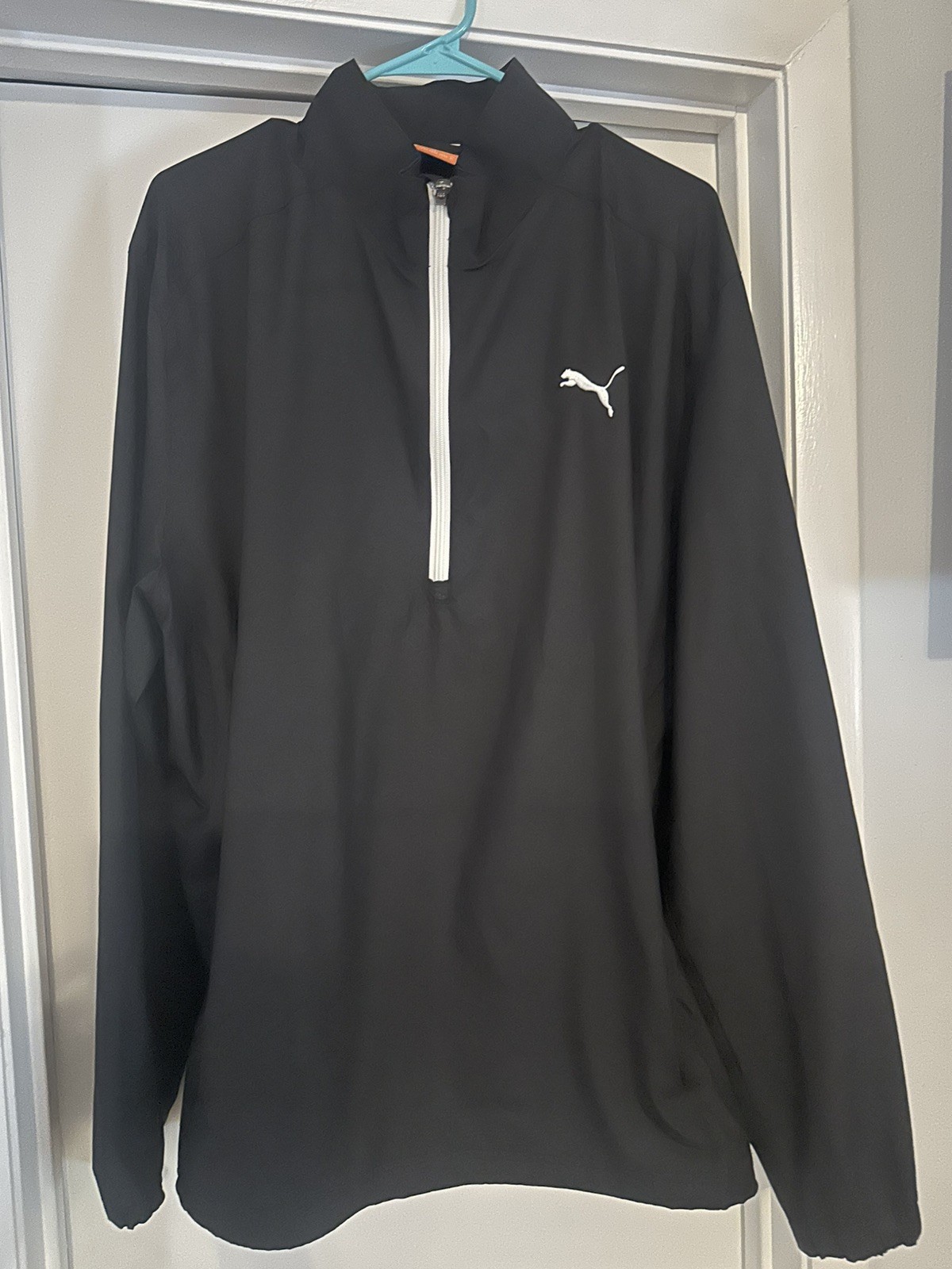 Mens Ls Half Zip Wind Jacket Water Rain Resistant Nwt Black/