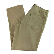 Vintage 60s Levis Sta Prest Pleated Pants Straight Khaki Big E Black Tab 32x28