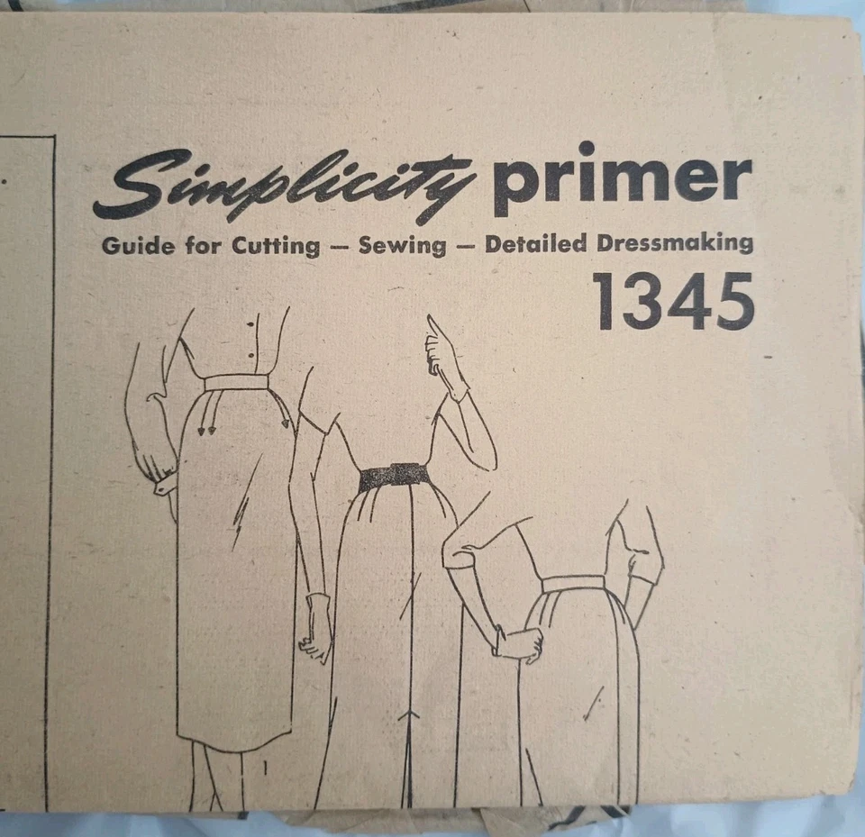 Falda de una yarda vintage años 50 60 patrón de costura simplicidad 1345 falta cintura 30" Foto 4 de 4