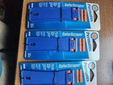3--Permatex 80190 SaferScrapers Plastic Scraper W/2 double Sided Blades NWT