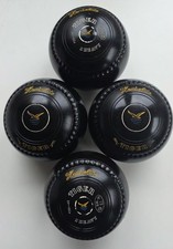 Henselite Tiger Lawn Bowls-Size 1 Heavy-Black-Set Of 4- Original Box.