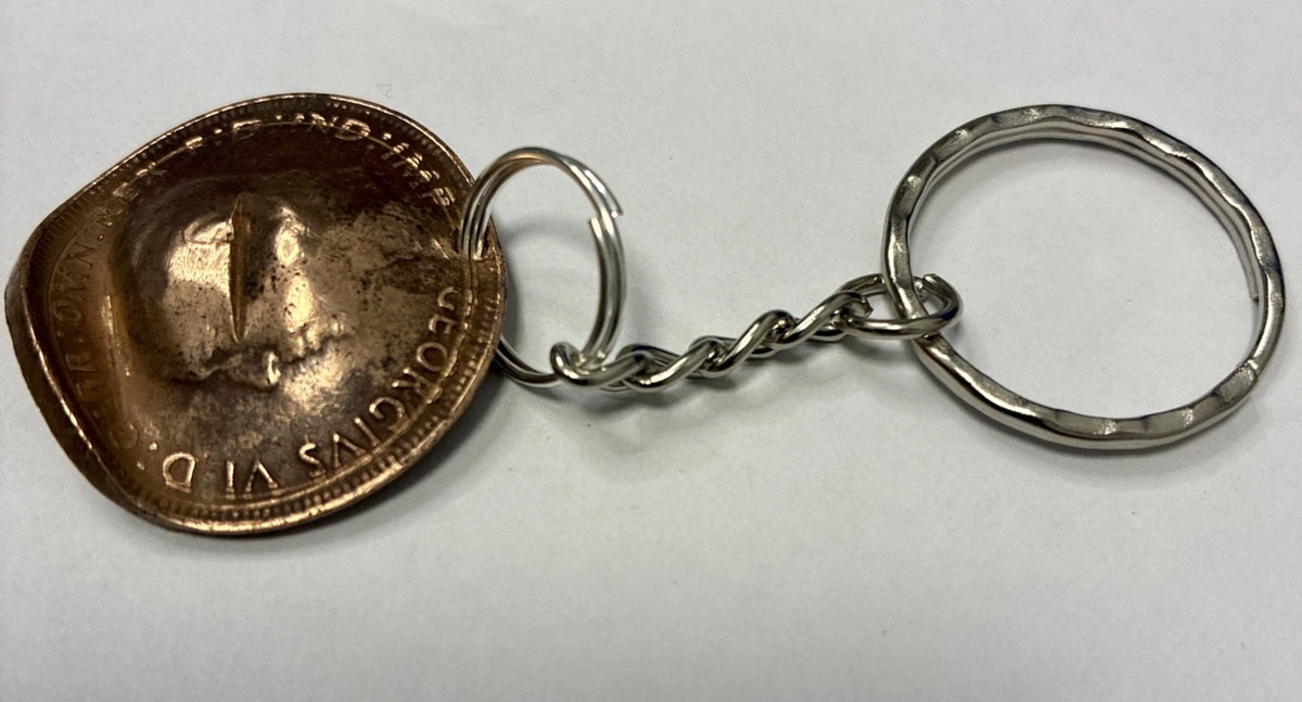 Australian Penny Anzac Slouch Hat Key Ring 1944 WW2 ERA 30 Cm Chain Polishd221 8