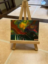 ACEO Original Mixed Media Painting Art Card ATC Lowbrow Abstract 42