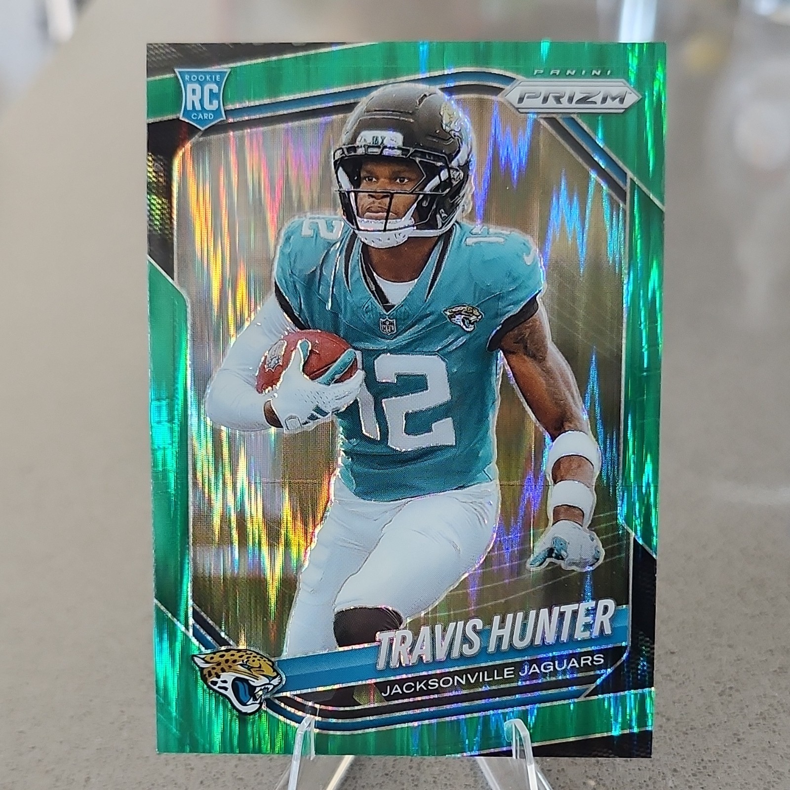 2025 Panini Green Flash Prizm Rookie Travis Hunter Jacksonville Jaguars #301 NFL