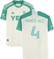 Brendan Hines-Ike Austin FC Signed MU #4 Cream Jersey from 2024 Season - Size M