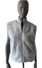 Strickjacke Weste ohne Arm von OPUS Gr. 38 grau zartes Boucle