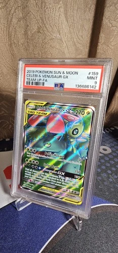 2019 Pokemon Team Up Celebi & Venusaur Full Art #159  PSA 9