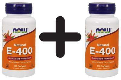 2 x NOW Foods Vitamin E-400, Natural (Mixed Tocopherols) - 100 (200,0 EUR/kg)