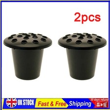 Set of 2 Black Memorial Grave Vase Pots for Fresh Artificial Flowers Replacement