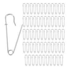 60-Pack Large Safety Pins, 1.5" Blanket Pins for Fashion/Clothes/Craft Silver