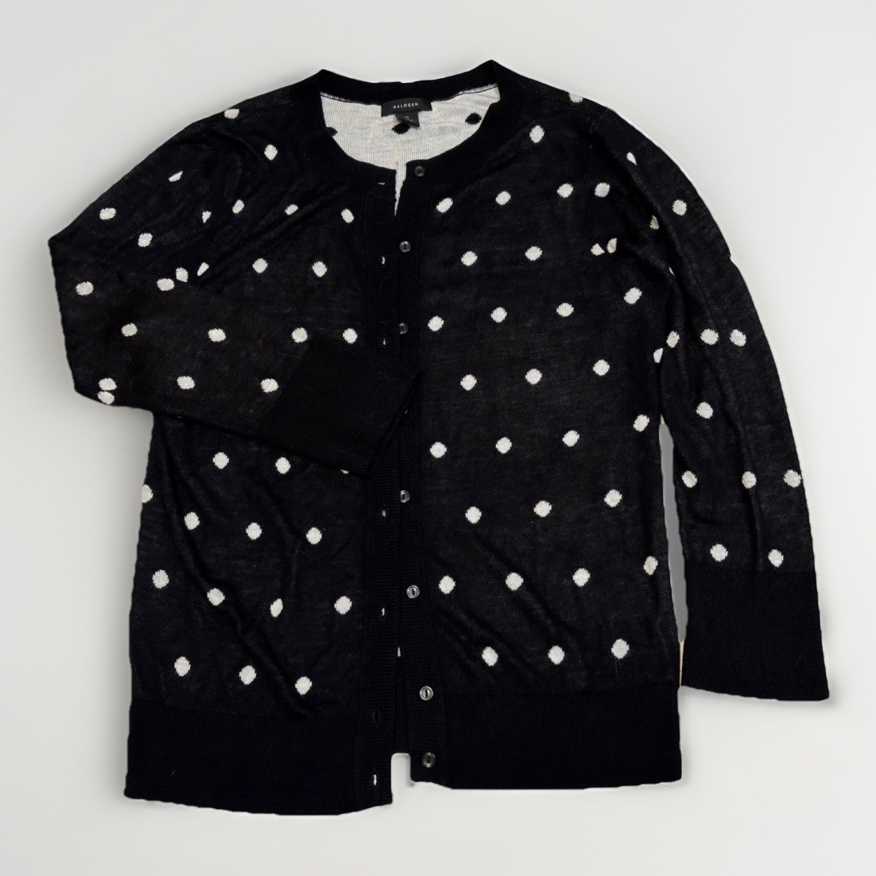 Halogen Women’s Sz Medium Solid Black Cardigan  V… - image 1