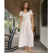 NWT Christy Dawn The Scarlet Dress Eggshell Linen Blend Maxi Dress Size Small