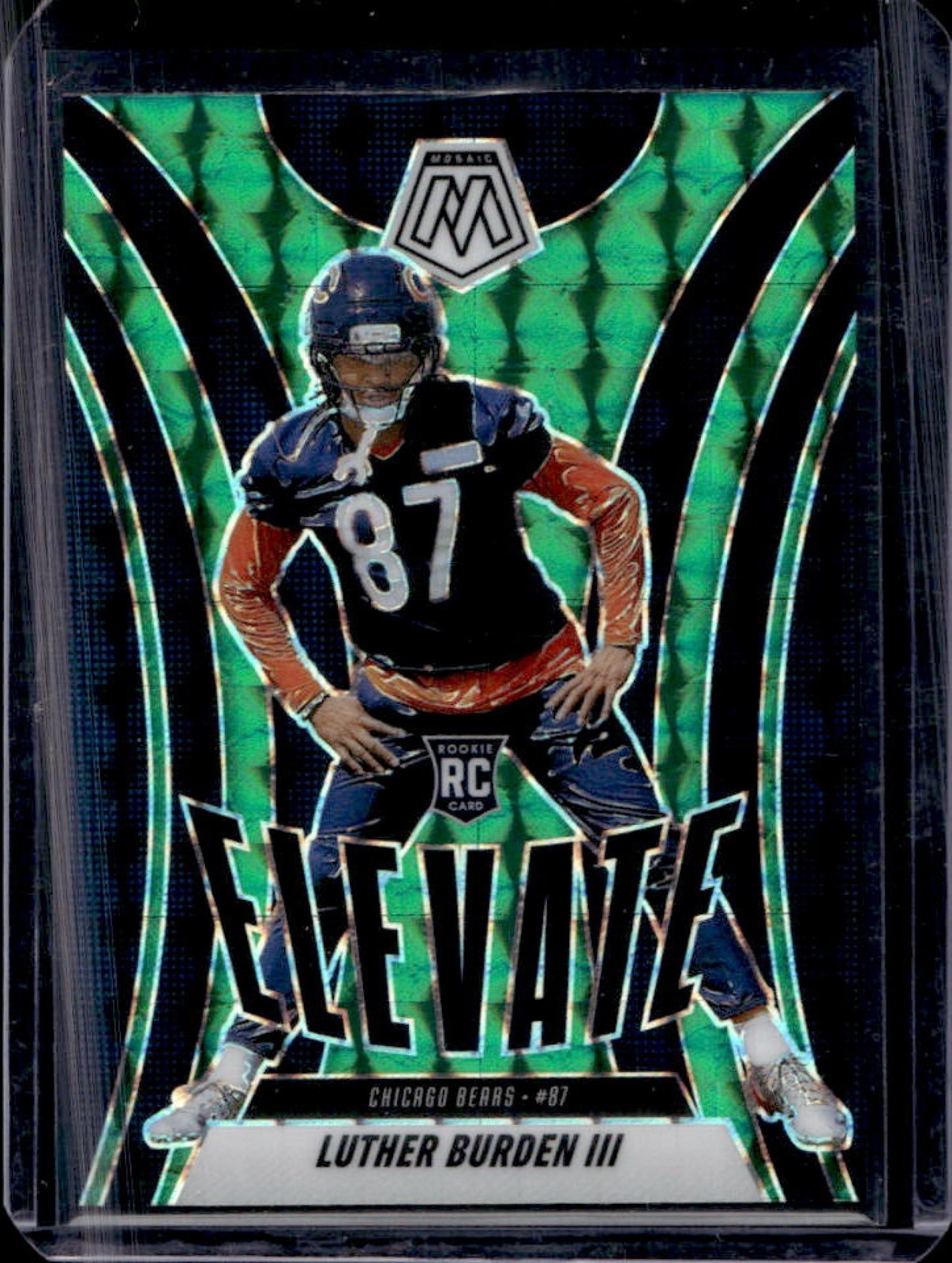 2025 Panini Mosaic Luther Burden III Elevate RC Green Prizm Rookie #7 Bears