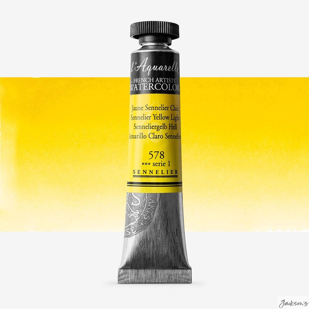 Sennelier L'Aquarelle Watercolour Paint Tube 21ml Sennelier Yellow Light