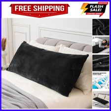 Body Pillow Cover with Zipper Closure, Super Soft and Cozy Fuzzy Fleece Pillo...