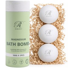 Magnesium Bath Bombs Gift Set XL Epsom Salt Aromatherapy Shower Bombs for M...