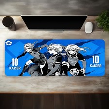 1pc Large Size Esports Gaming Mouse Pad, Blue Tone Manga Style Football Boy Gr