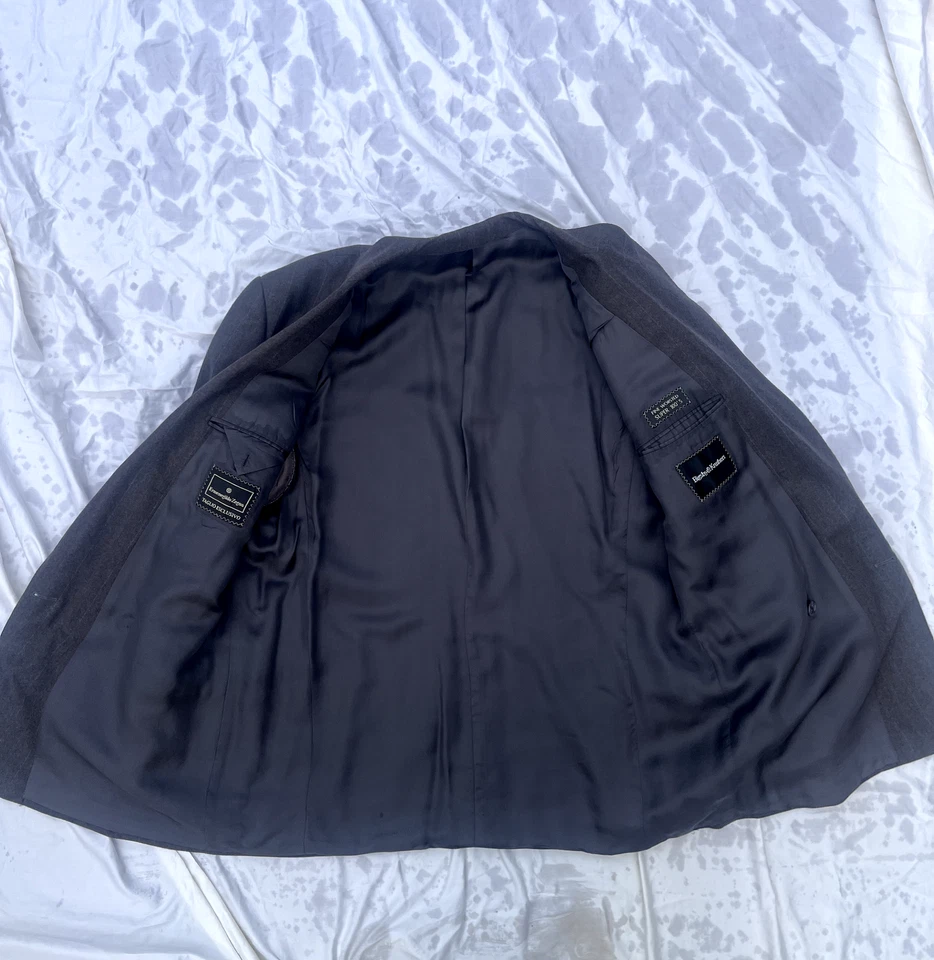 Blazer Ermenegildo Zegna Lana Pechos Solapa Gris Rayas Doble Pecho 36 Foto 3 de 4