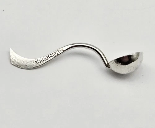 VTG China Silver Miniature Spoon – Sterling Marked “China Silver” – 1.8g Curved
