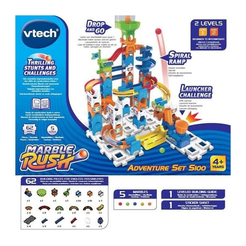 Circuit a billes Marble Rush Vtech S100 jeu de construction modulable avec rampe de lancement