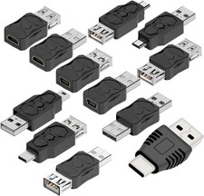 USB 2.0 Adapter Set Usb/Type C/Micro/Mini Male to Female Converter Connector 12
