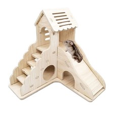 Sirvarni Hamster Hideout Cage Accessories - House and Habitat Wooden...