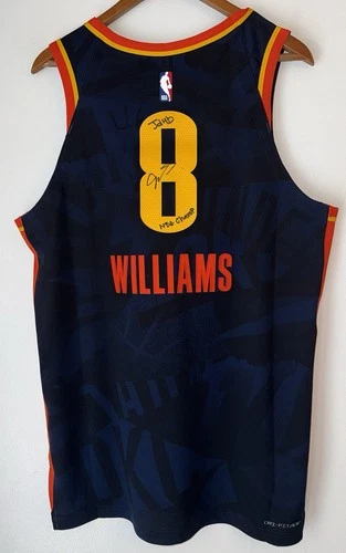Jalen Williams Thunder Signed "Jdub NBA Champ" Nike ADV Authentic Jersey BAS LOA