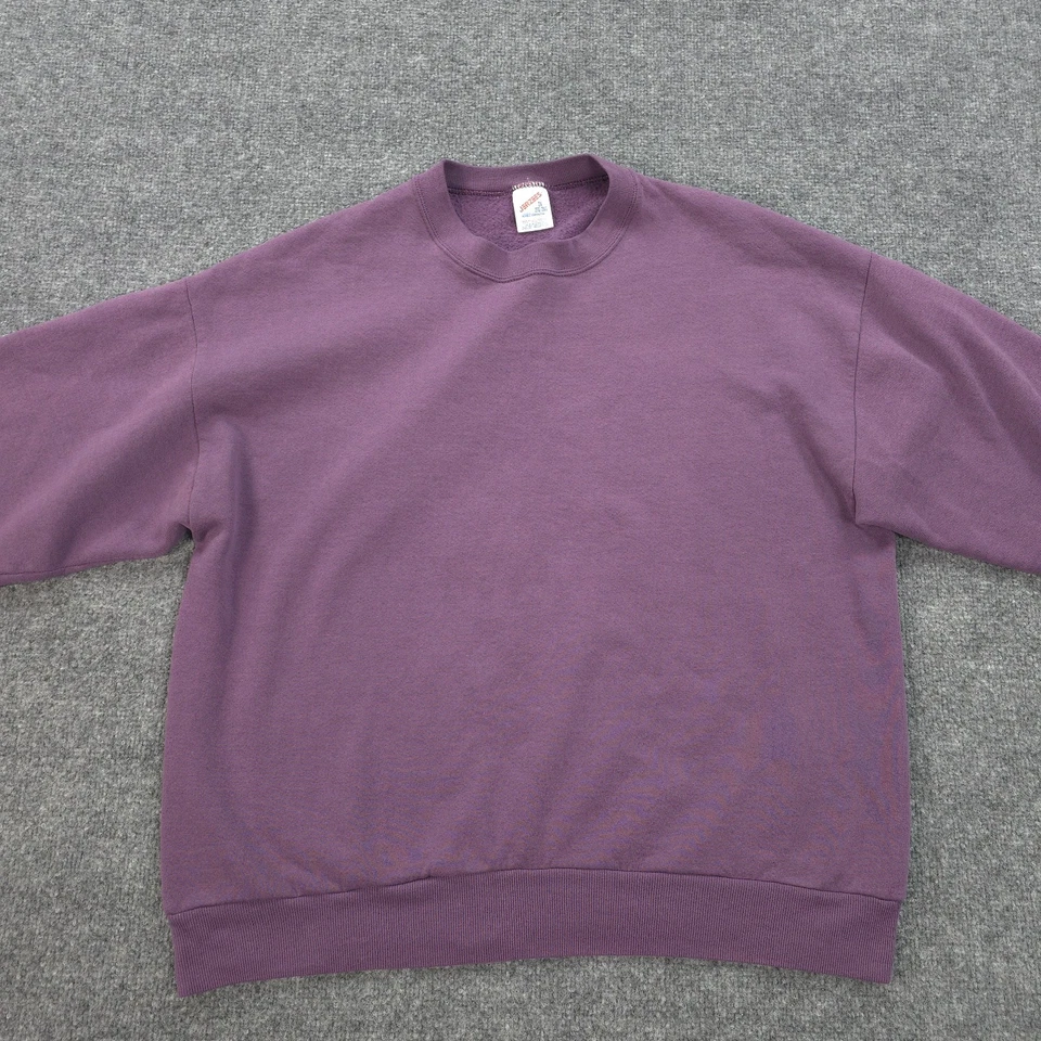 Винтажная мужская толстовка Jerzees XXL 2XL фиолетовая без рисунка гранж спорт 90-е США 50/50 - Изображение 2 из 4
