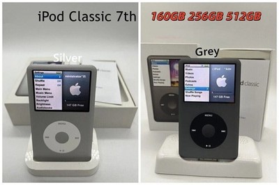 New Sealed Apple iPod Classic 7th Generation Gray Silver 160GB 256GB 512GB 1TB