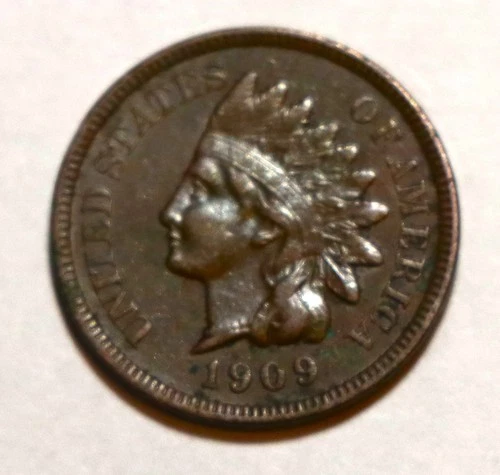 1909 INDIAN HEAD U.S. Cent VF but a little rough and dark