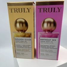 Truly Luxury Body Oil Duo | Golden Glaze + Birthday Sex | 2-Pack Shimmer Oils