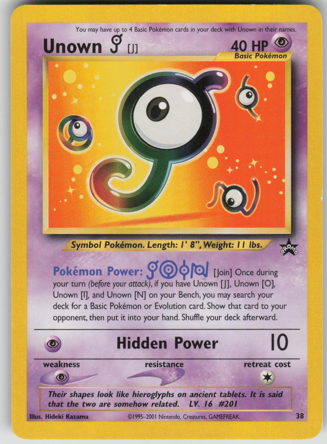 Pokemon TCG Unown [J] Promo WoTC Promo 38/53