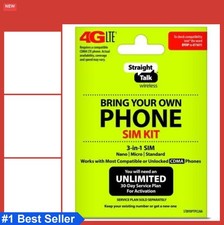 CDMA 3-in-1 Sim Card Kit Bring Your Own Phone 4G LTE Prepaid Verizon Compatible
