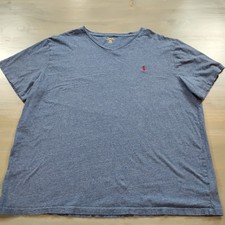 Polo Ralph Lauren Mens Size XXL Blue w/Red Pony V- Neck Short Sleeve T-Shirt