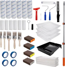 41-Pcs Complete Paint Roller Kit with Extension Pole, Professional Wall Painting