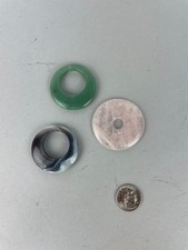Exact Lot of 3 THREE Gemstone Donut charms Pendants 45mm - 50mm