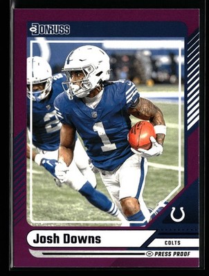 Josh Downs 2024 Donruss #274 Press Proof Purple Indianapolis Colts