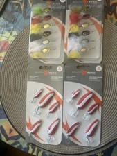(Lot of 4)South Bend Spinner Assortments Red & White Spoons Fishing Lure Packs 