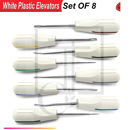 Juego de 8 herramientas quirúrgicas de extracción de luxación elevadores de raíces dentales