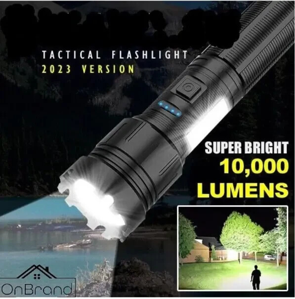 10000 lumens flashlight rechargeable 10000 Lumen Military Grade Flashlight Led Flashlight Rechargeable USB  portable