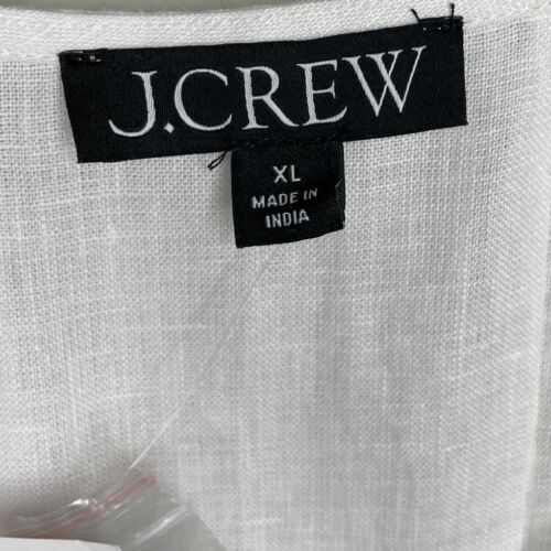 J.CREW Leinenkleid Damen XL weiß genäht Midi NEU ärmellos CA671 *ohne Gürtel* - Bild 8 von 10