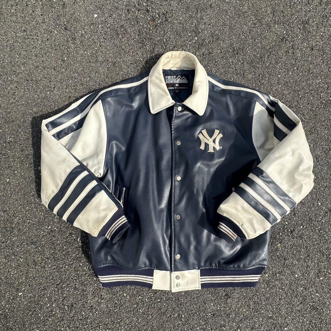 Yankees First Down XL Leather Jacket - Super Rare, Warm & Stylish