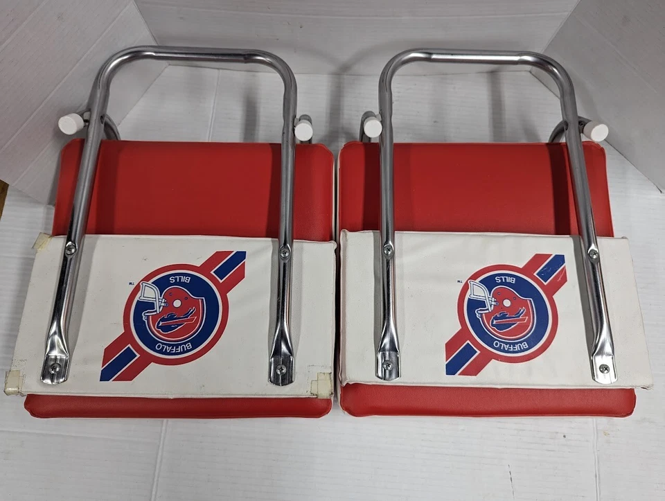 2 件老式 1990 年水牛比尔折叠漂白者体育场座椅靠背靠背 — 第 4/4 张图片