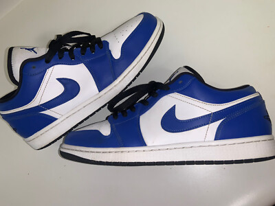 Nike Air Jordan 1 Low Game Royal White & Blue 553558-124 Mens GS